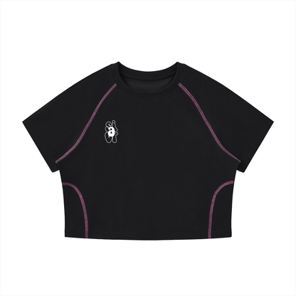 sivra's stitch raglan crop T