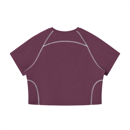 sivra's stitch raglan crop T