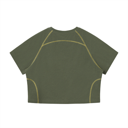 sivra's stitch raglan crop T