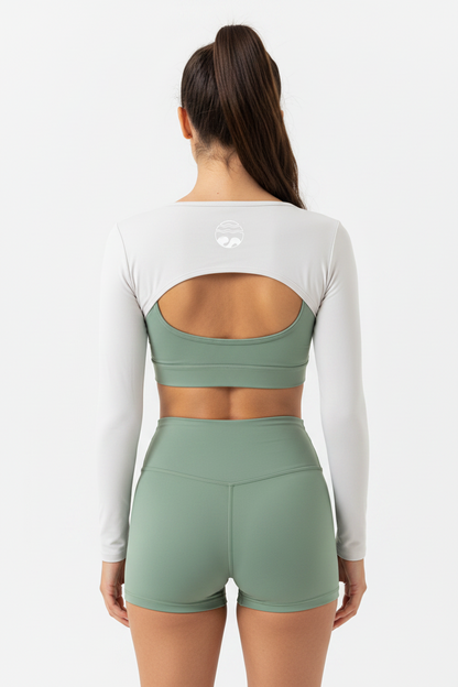 sivra's cutout long sleeve shrug