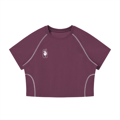 sivra's stitch raglan crop T