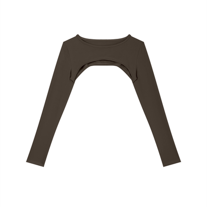 sivra's cutout long sleeve shrug